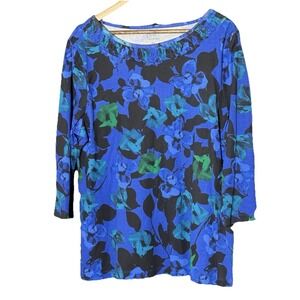 Fairy Cottage Boho Croft &‎ Barrow T Shirt XL Bright contrasting florals